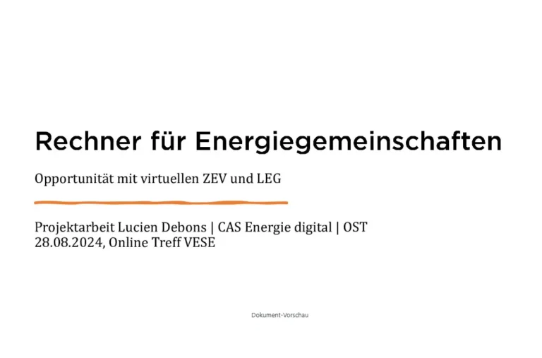 29. September 2024: Neue Opportunitäten mit virtuellen ZEV und LEG